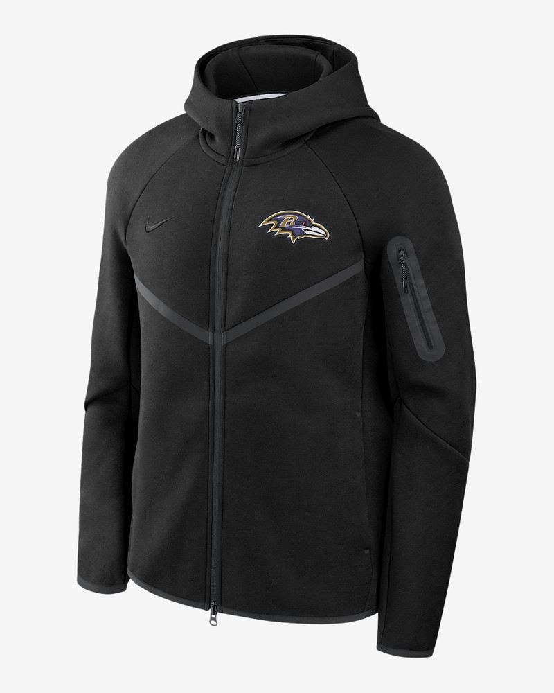 Baltimore Ravens Tech Fleece Windrunner Men's Nike NFL Full-Zip Hooded Jacket 1
