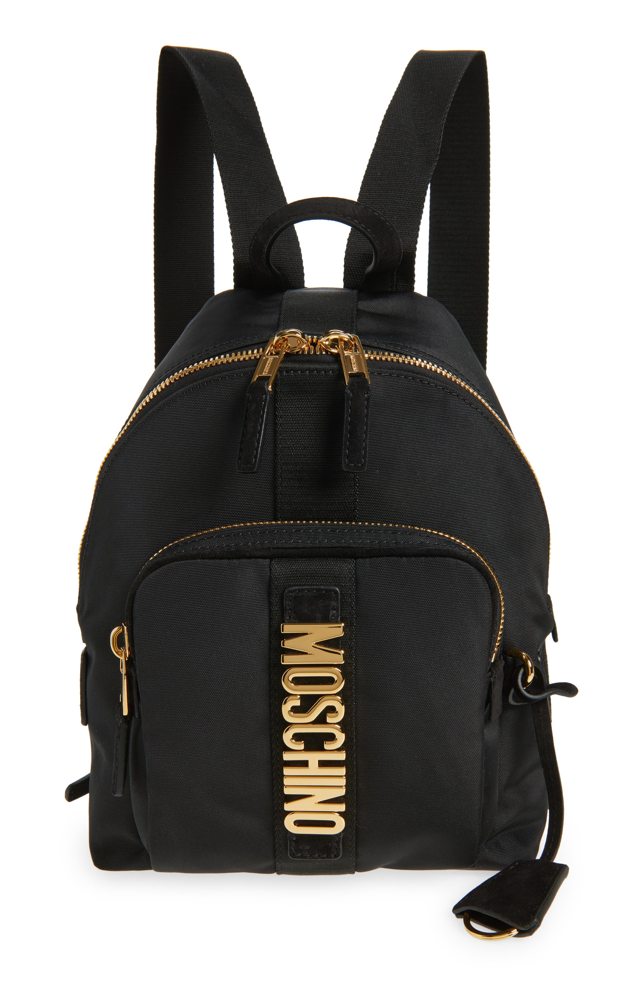 Moschino Carry Me Media Media Backpack in Black/Black Galvanic at Nordstrom - 1