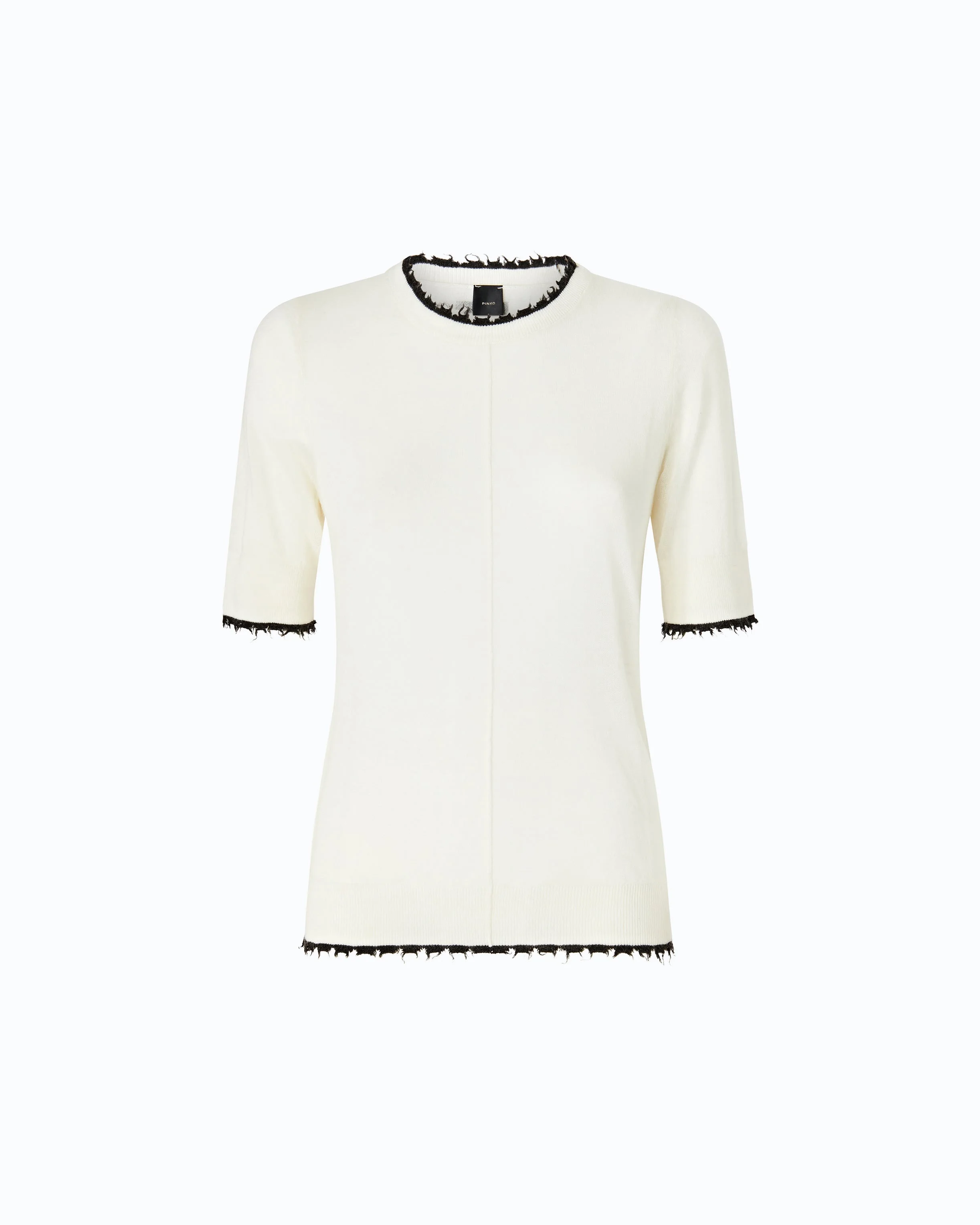 SHORT-SLEEVED T-SHIRT WITH FRAYED EDGES - 1