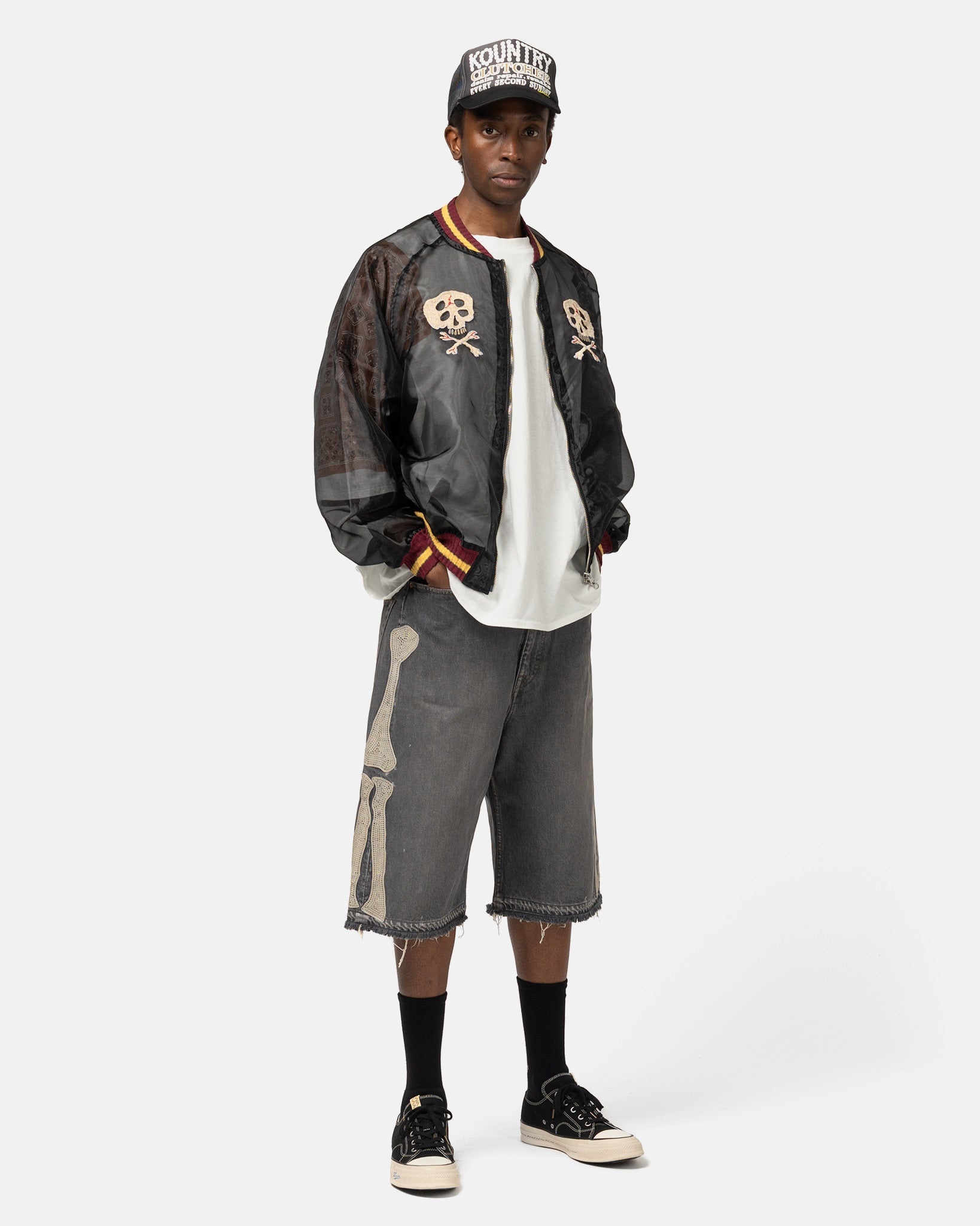14oz Black Denim 5P Shorts (BONE) PRO - 2