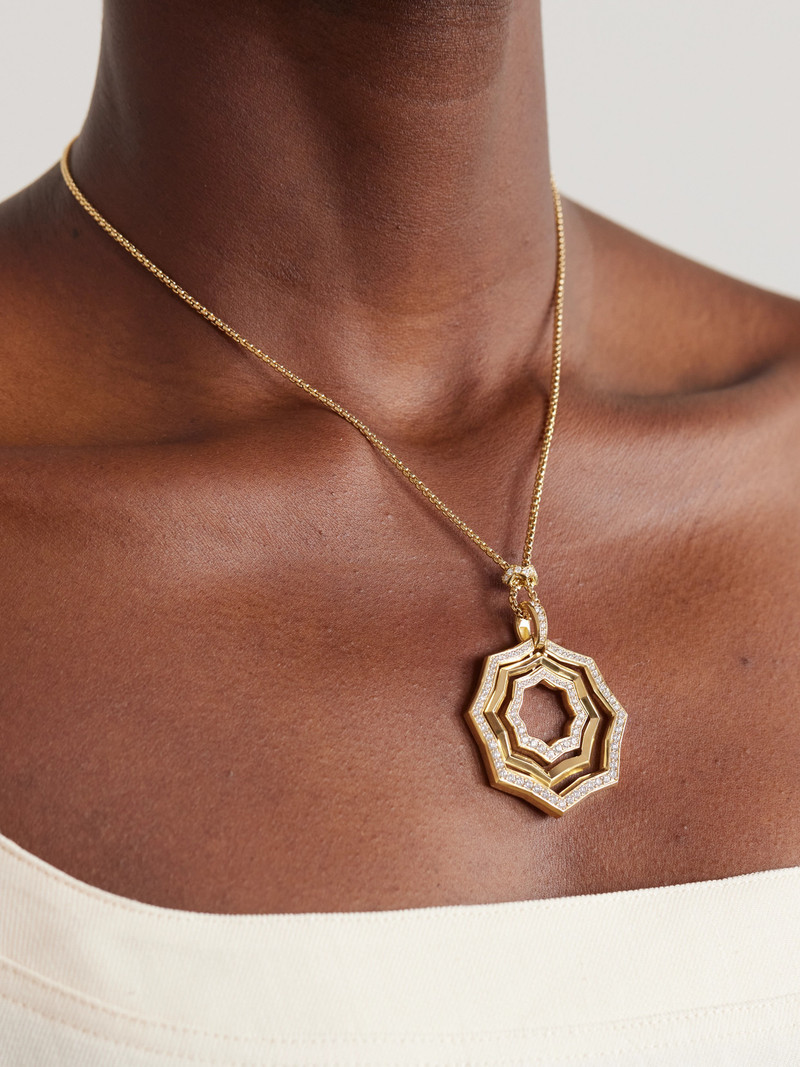 DAVID YURMAN Zig Zag Stax 18-karat Gold Diamond Necklace outlook