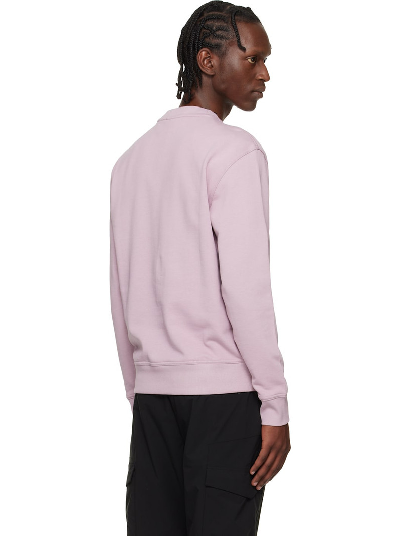 Purple Cotton Terry Contrast Logo Relaxed-Fit Sweatshirt 3