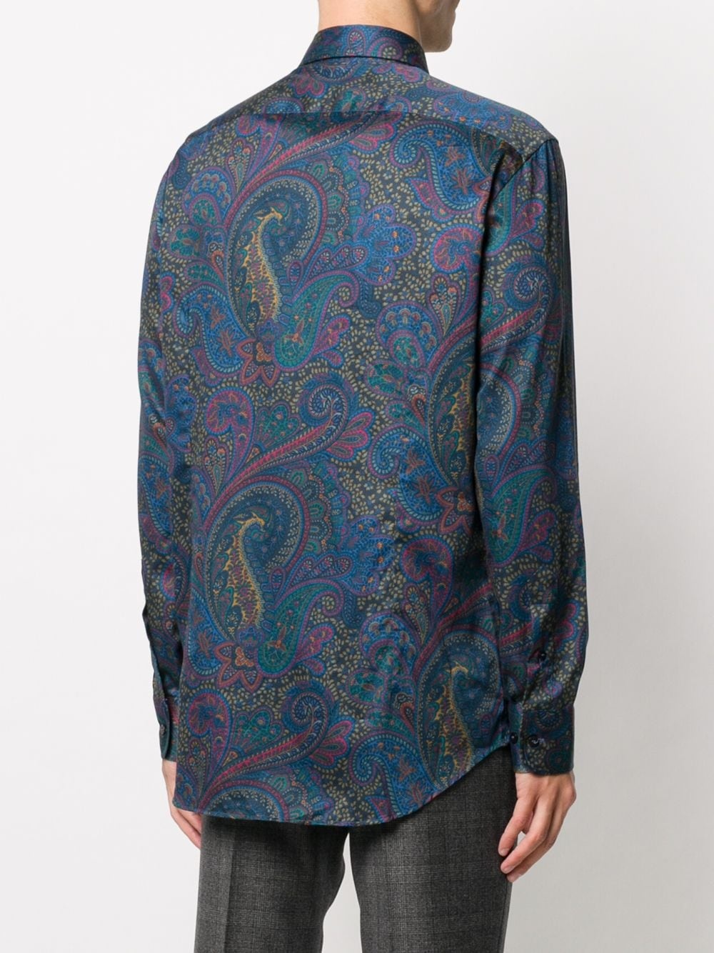 long-sleeved paisley print shirt - 4