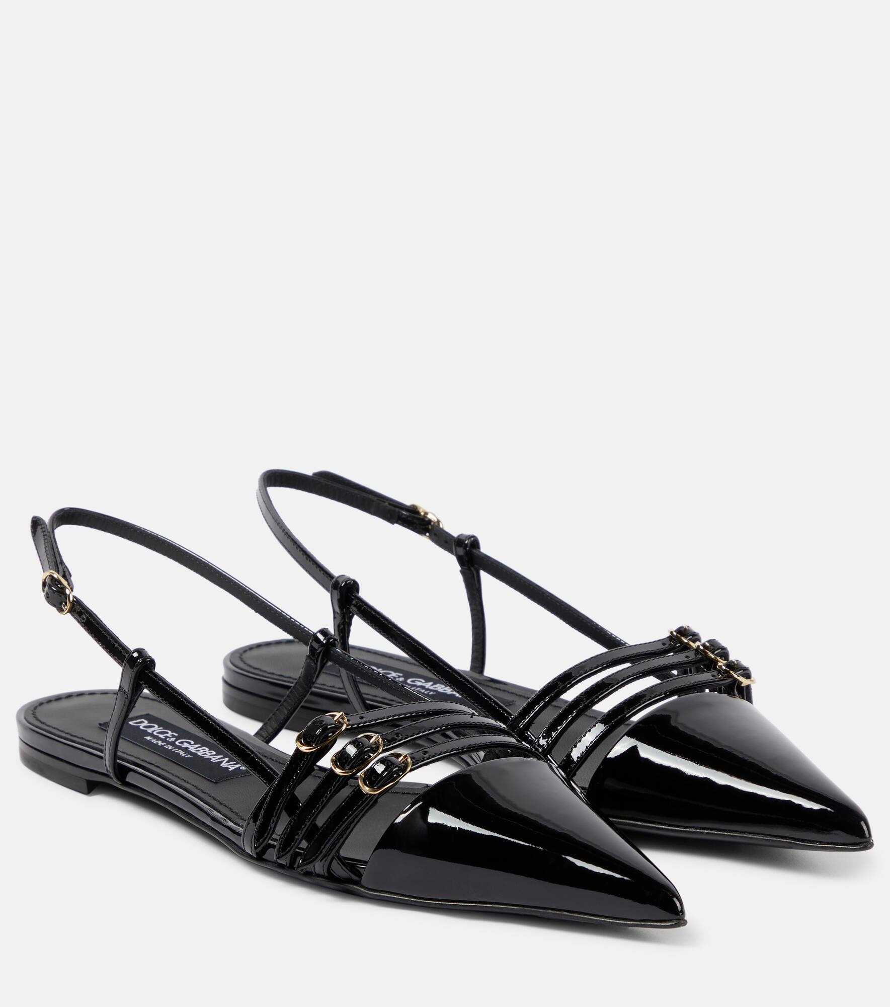 Patent leather slingback ballet flats - 1