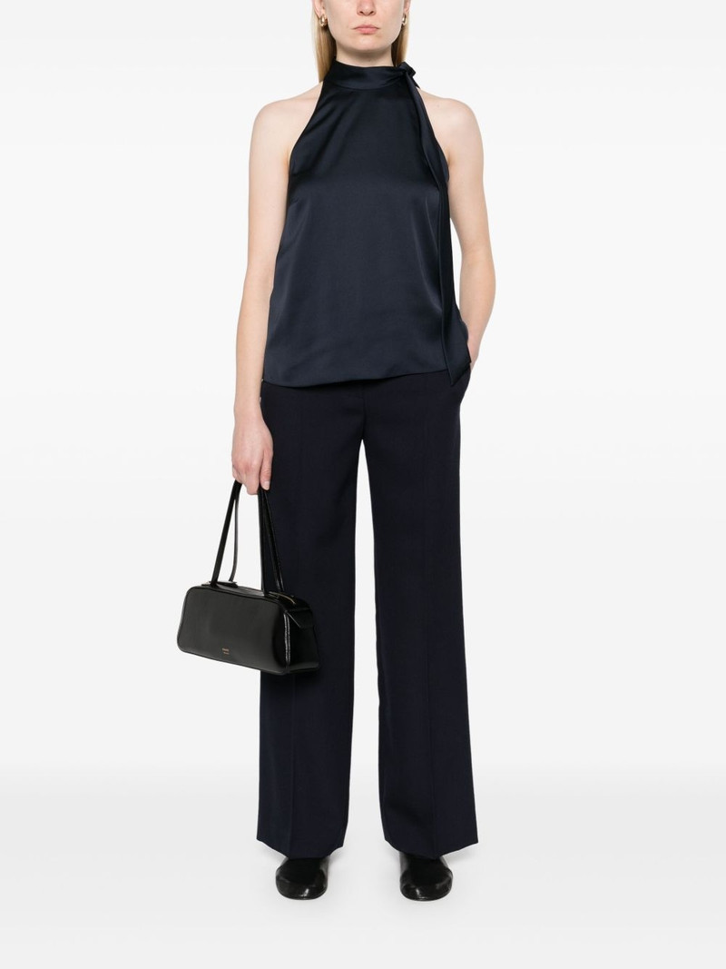 Theory textured-satin halter top outlook