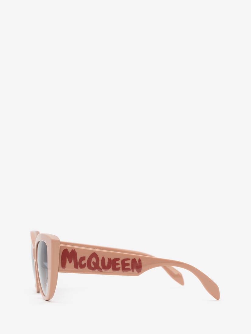 Mcqueen Graffiti Cat-eye Sunglasses in Pink - 2
