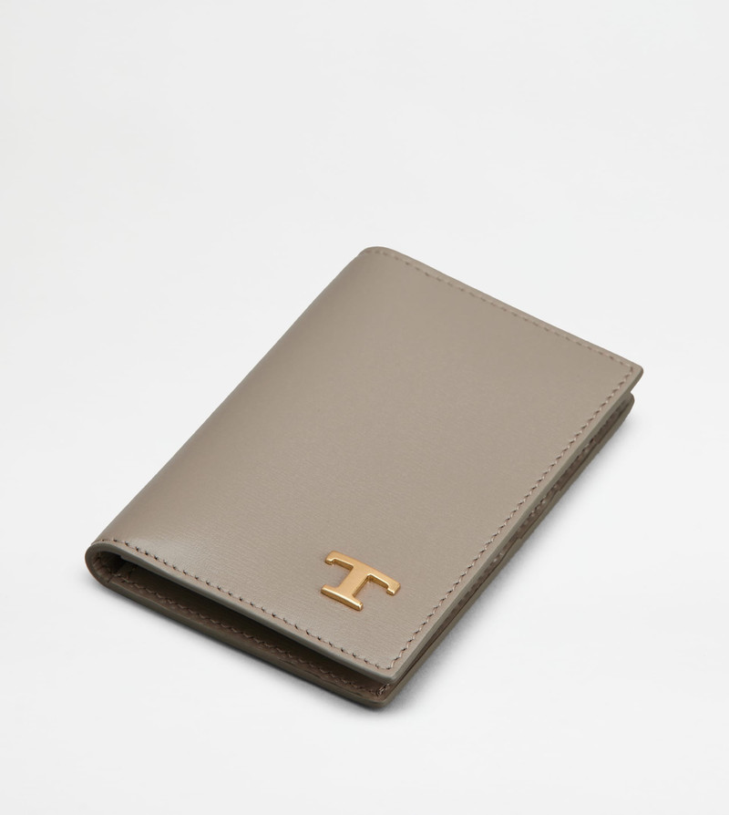 TOD'S CARD HOLDER IN LEATHER - GREY 3