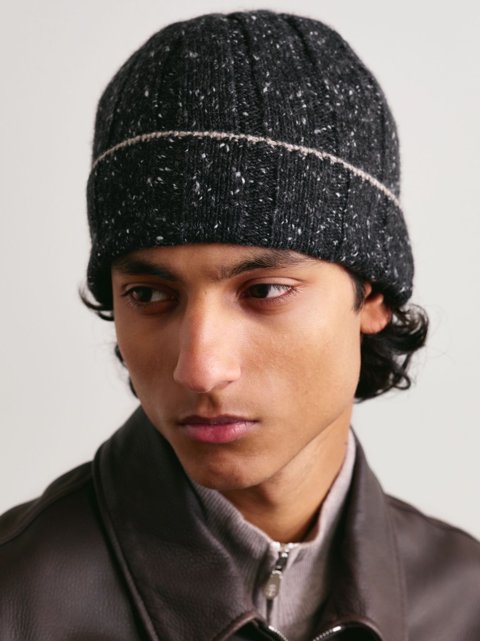 Ribbed Cashmere Beanie Gray - 2