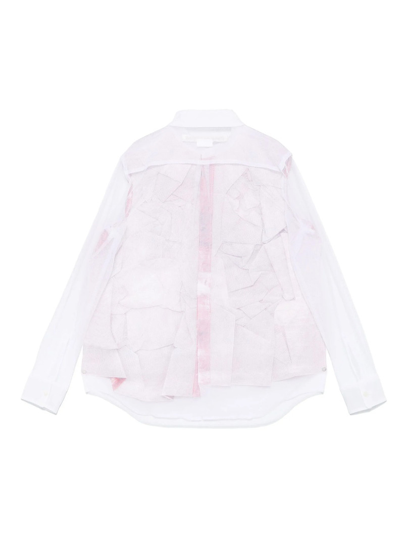 Comme Des Garçons Nylon Tulle X Paper Print Blouse outlook