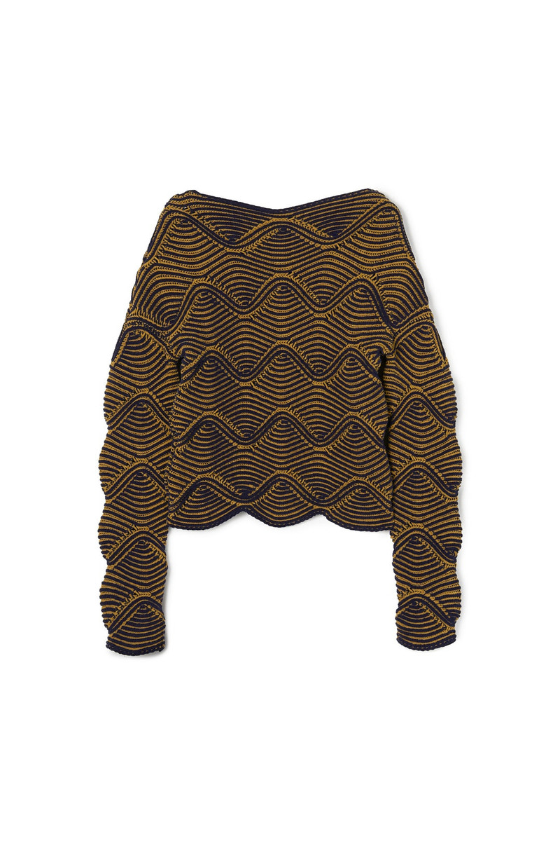 CINIGLIA LONGSLEEVE TOP / mustard & navy 1