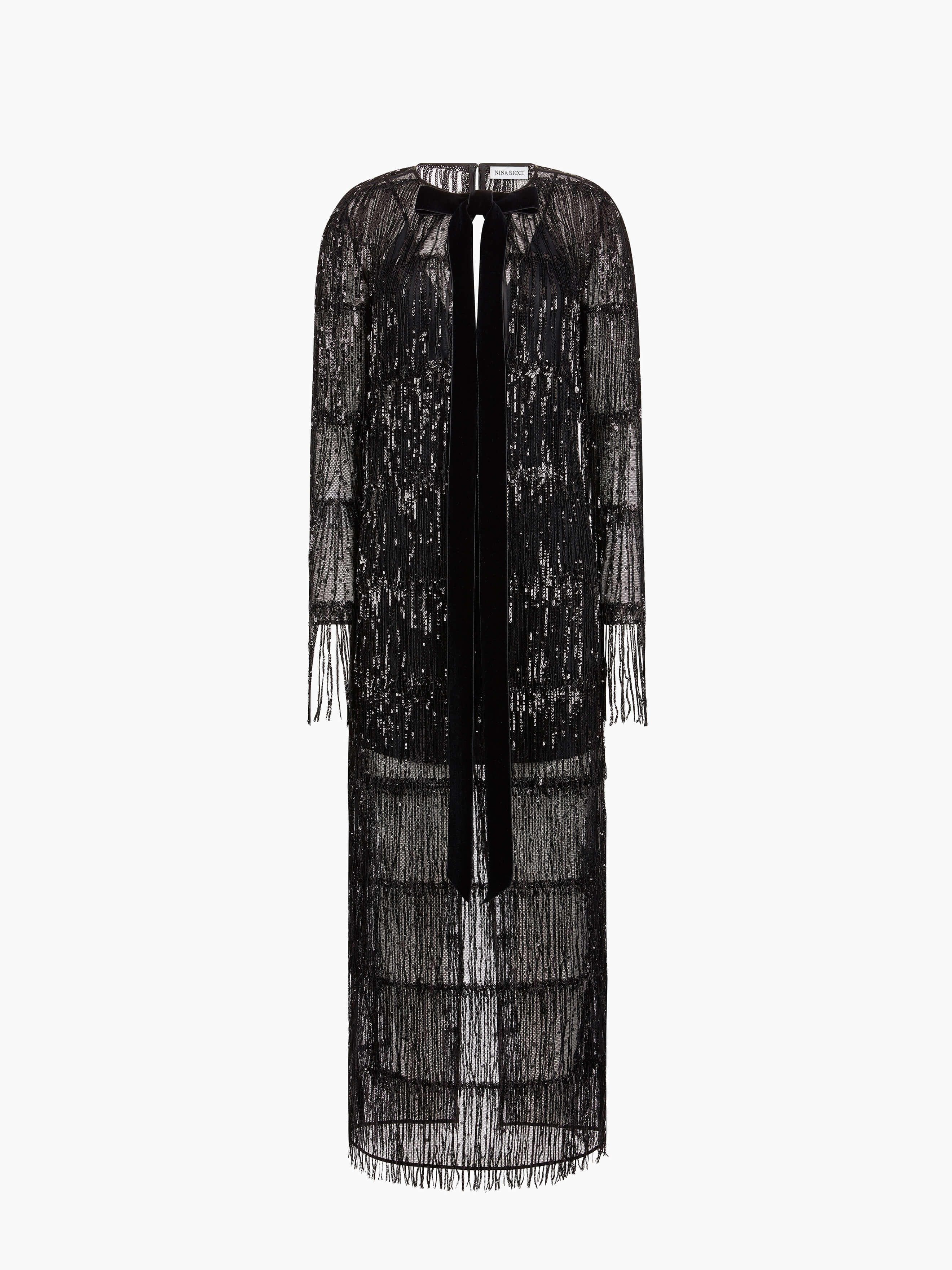 Long Sequin Fringe Dress - 5