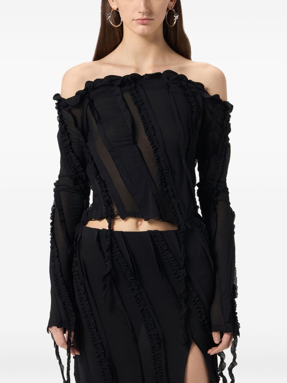 off-shoulder ruffled top - 3