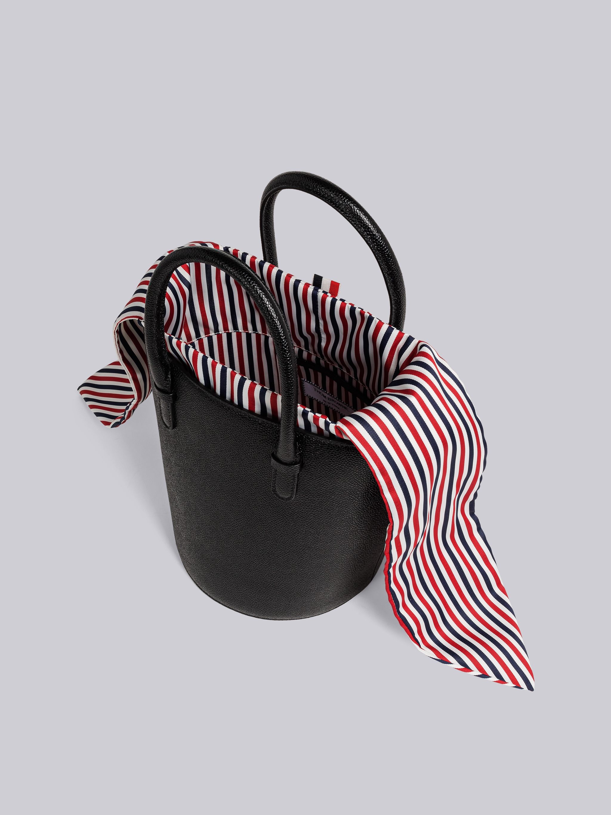 Pebble Grain Leather Bucket Bag - 5