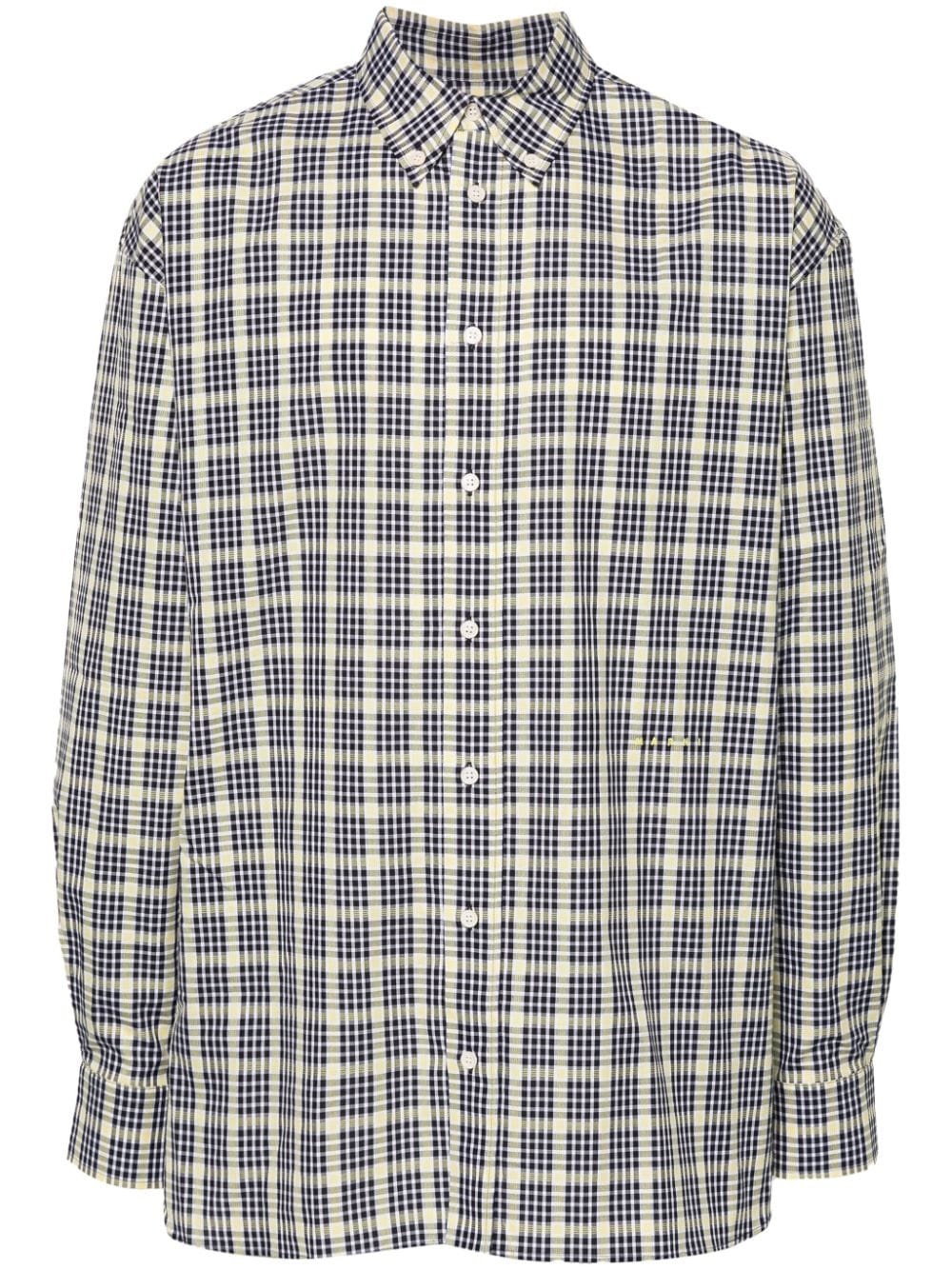 check-pattern cotton shirt - 1