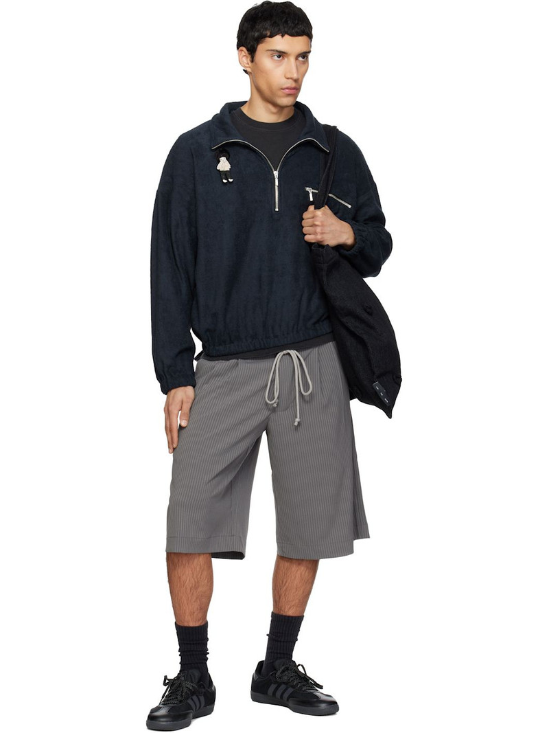 Song for the Mute Navy Zip Funnel Sweatshirt outlook