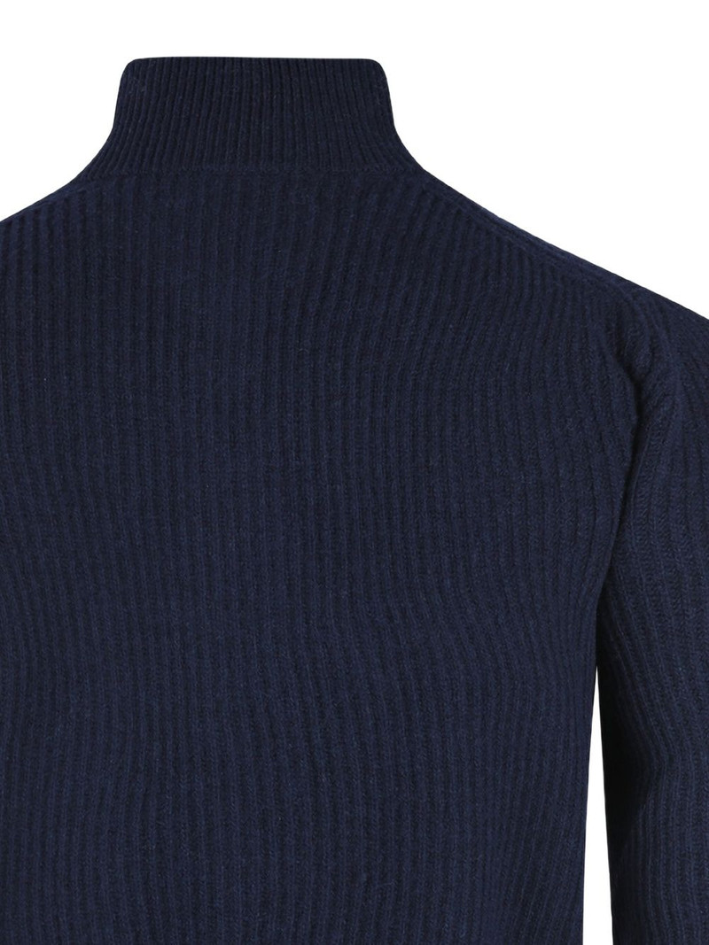 LARDINI ribbed zip-up sweater outlook