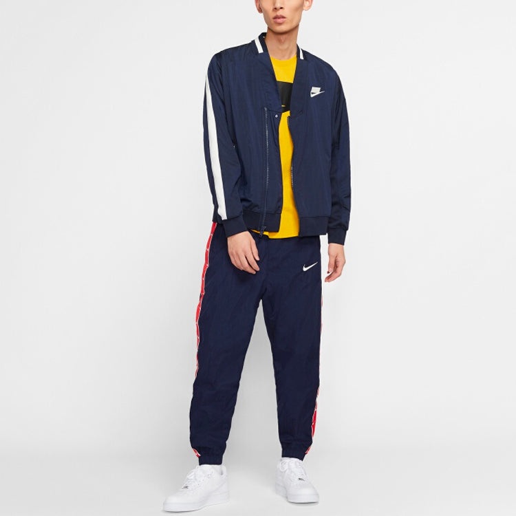 Nike Sportswear Nsw logo Printing Contrasting Colors Woven Jacket Navy Blue CJ5045-410 - 3