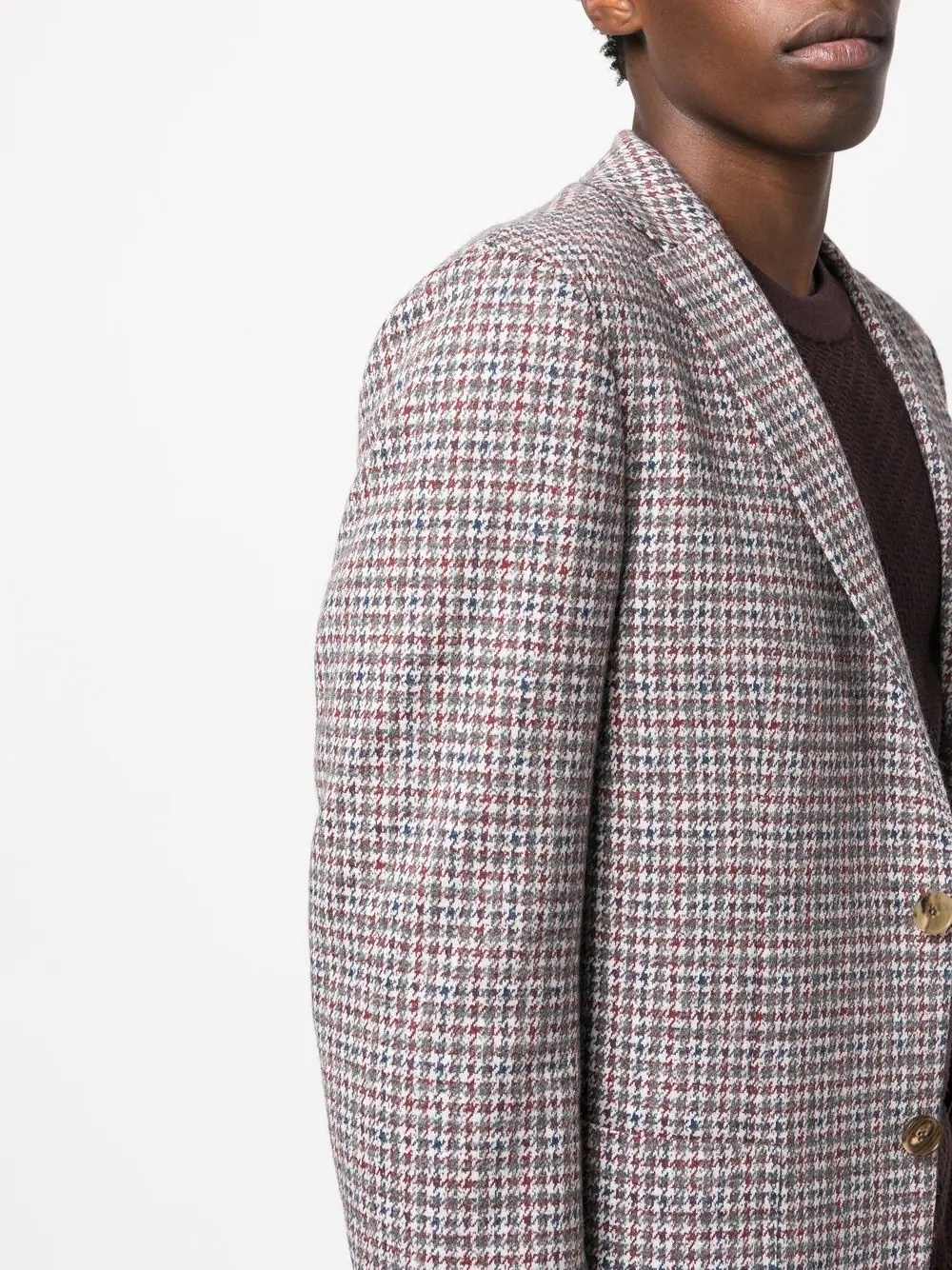 check-print single-breasted blazer - 5