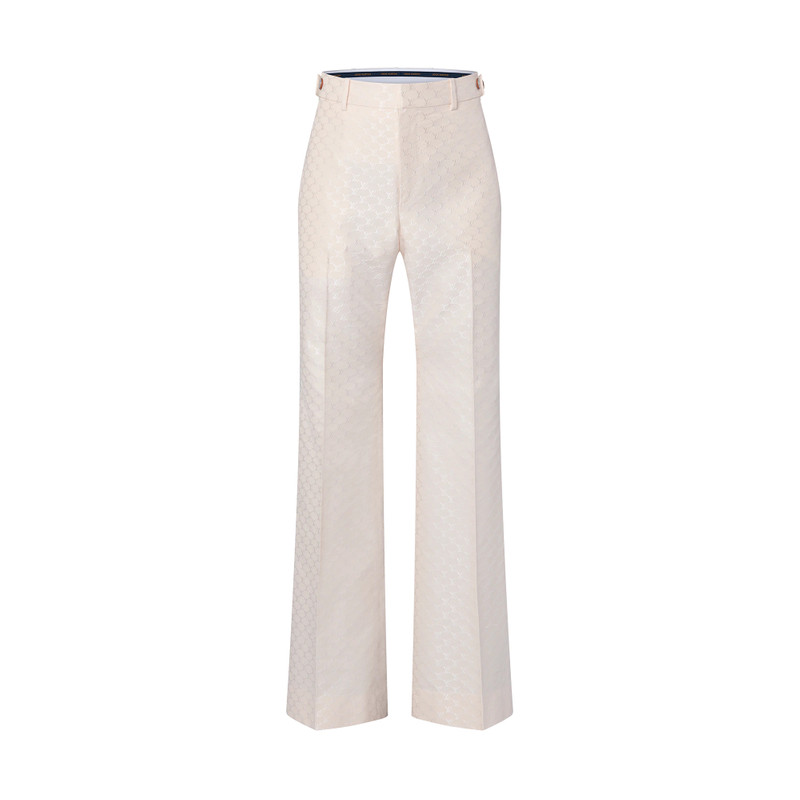 Silk And Cotton Blend Tailored Flared Pants 1