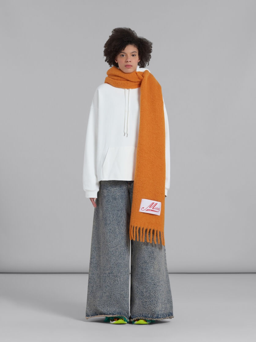 ORANGE ALPACA SCARF - 2