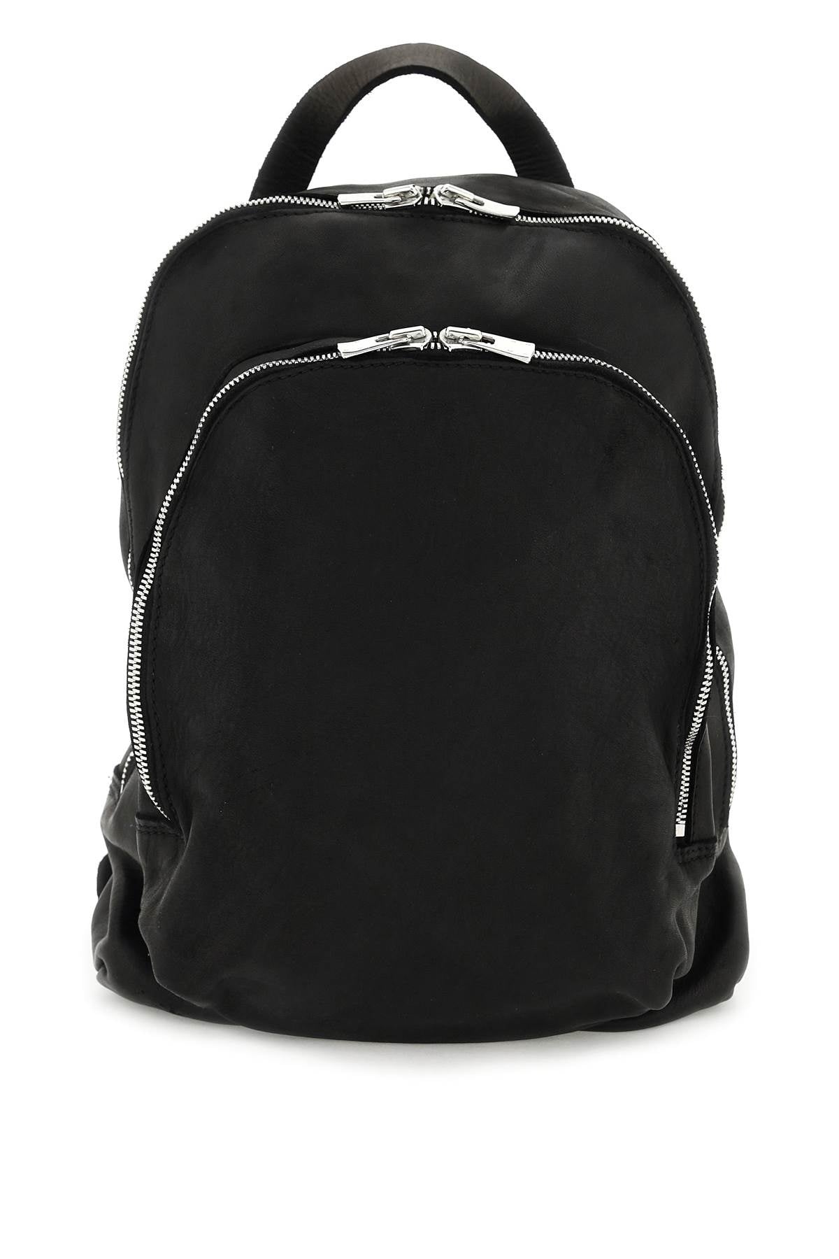 zip-fastening leather backpack - 1