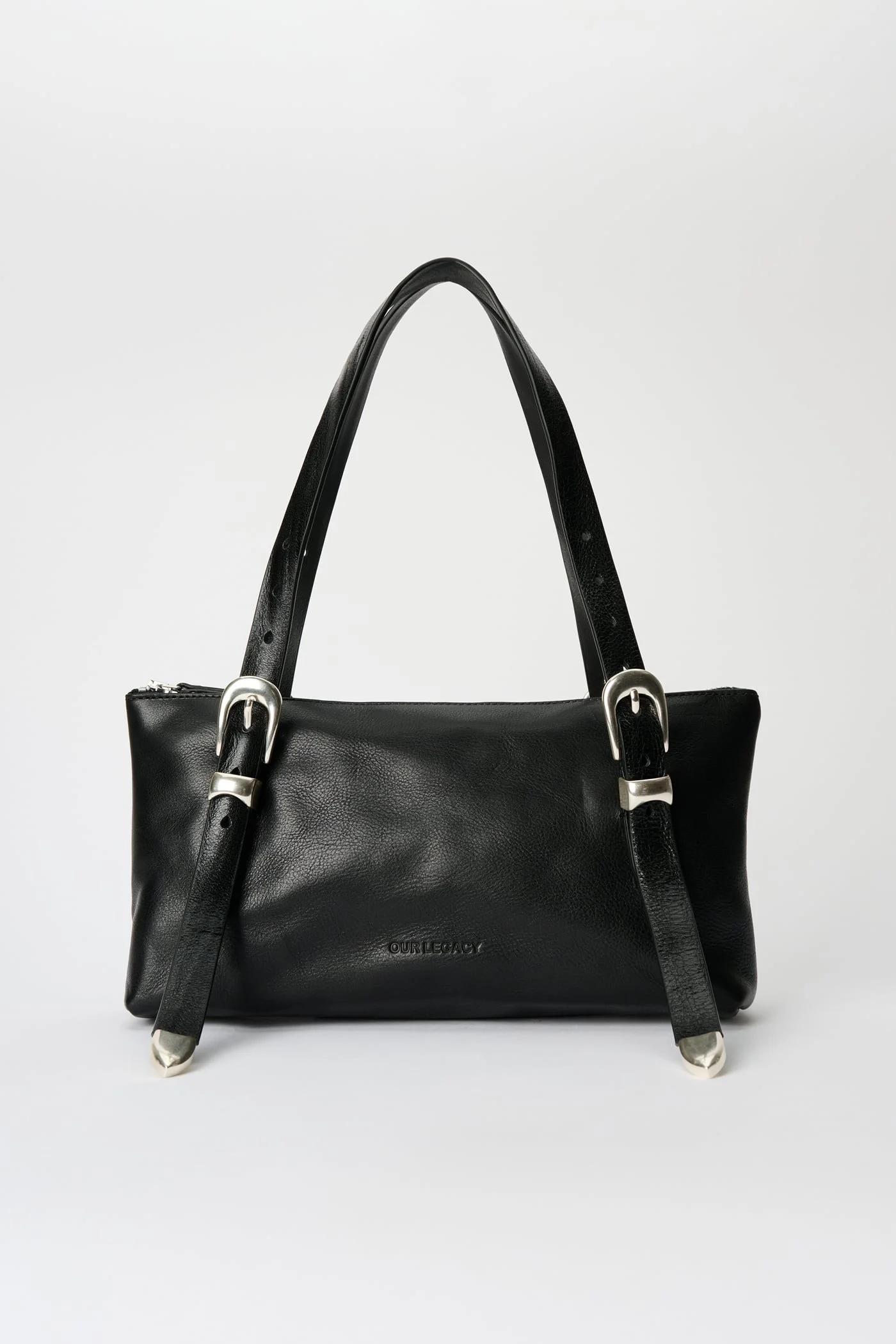 2 cm Belt Shoulder Bag Tire Black Forever Cowhide - 1