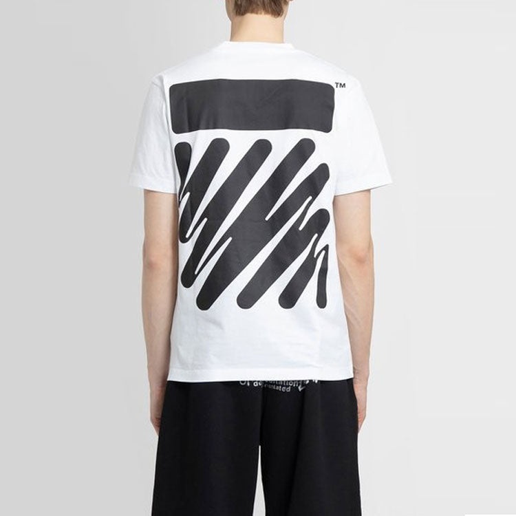 Men's Off-White SS22 Solid Color Cotton Zebra Printing Short Sleeve White T-Shirt OMAA027S22JER01001 - 5