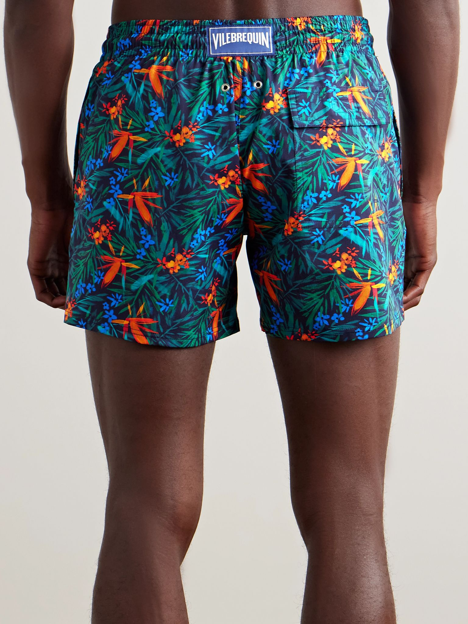 Moorise Straight-Leg Mid-Length Printed Swim Shorts Navy - 3