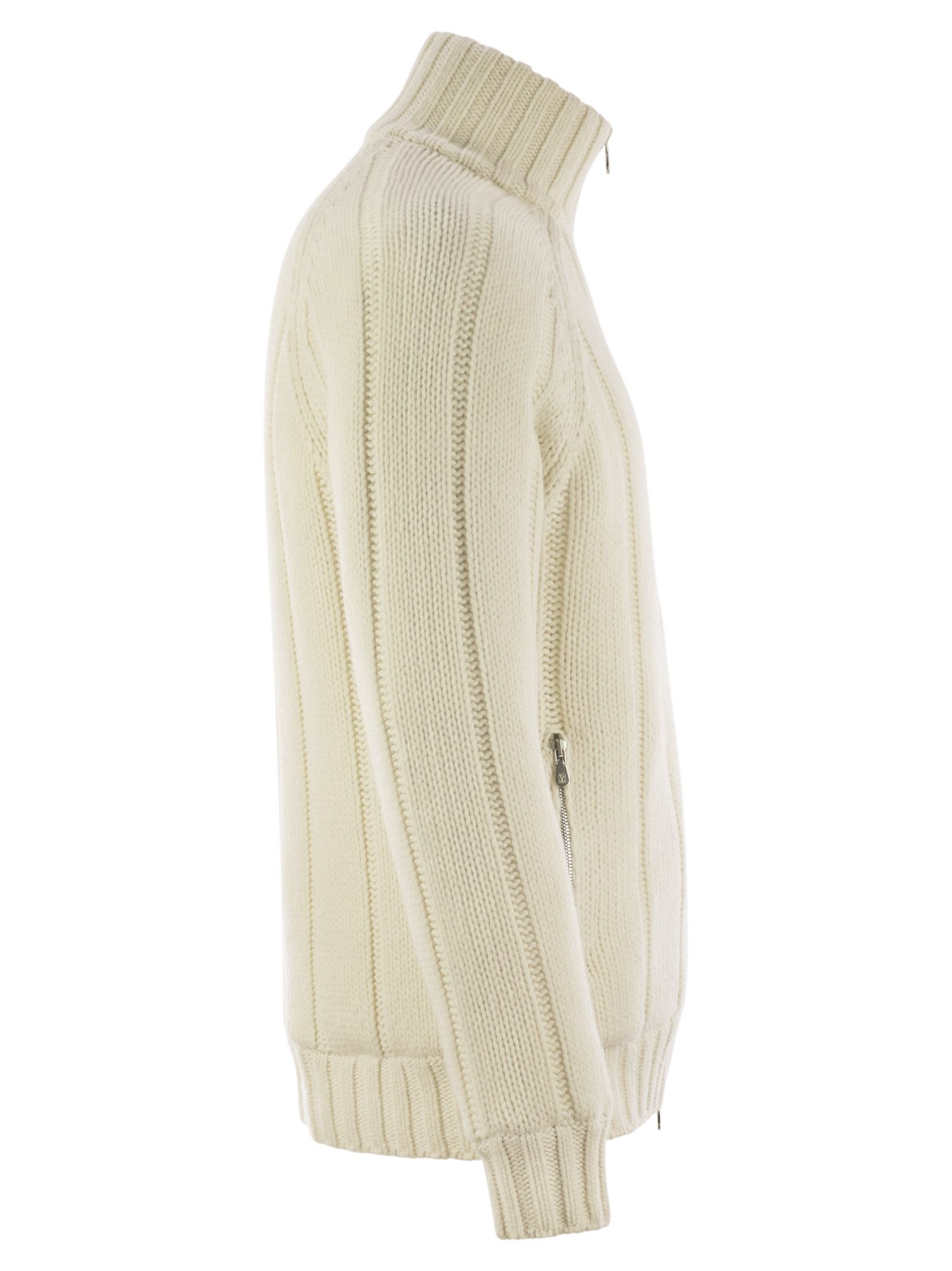 Brunello Cucinelli Men Cashmere Knit Down Jacket With Zip - 3
