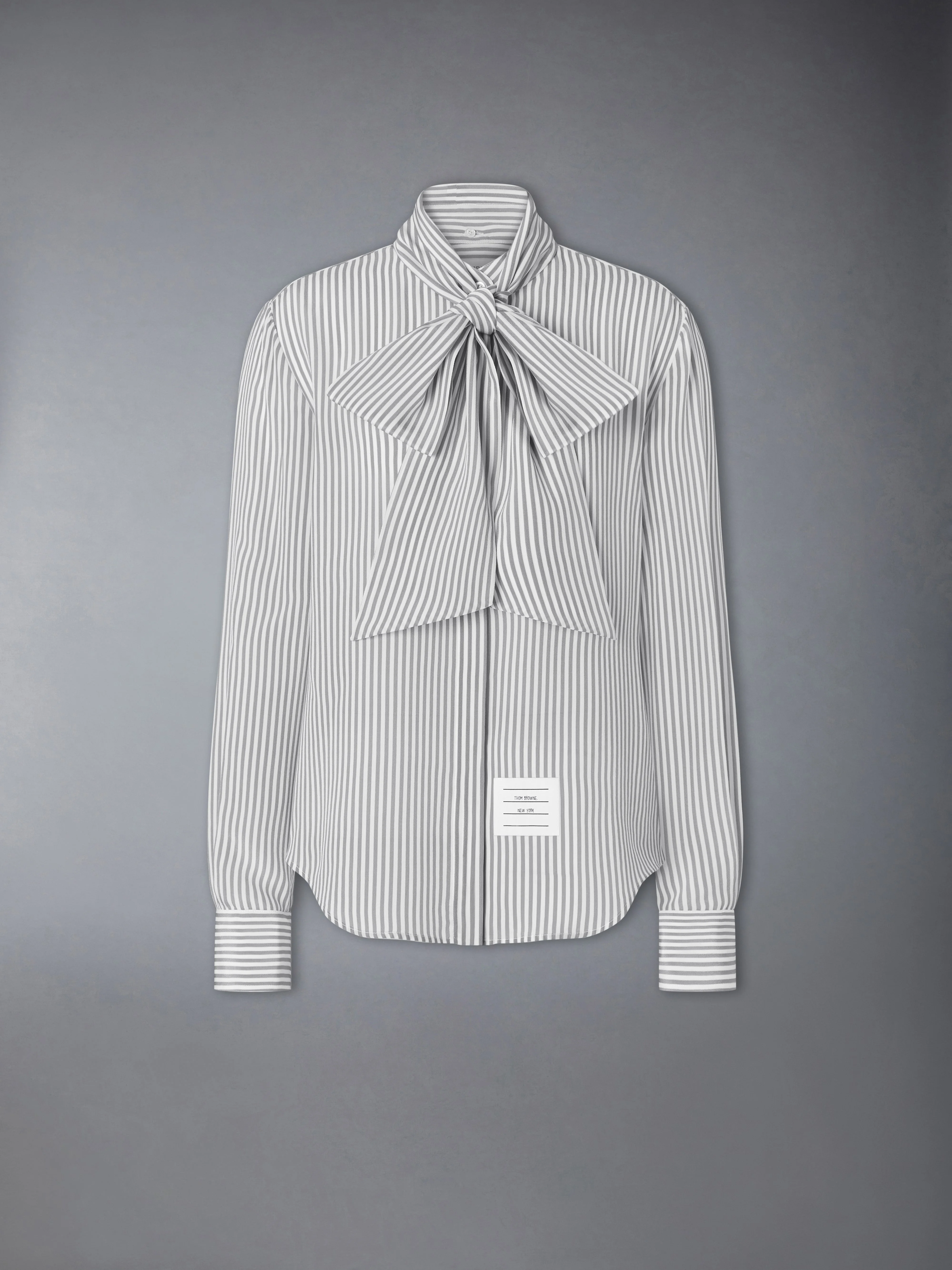 STRIPED SILK DETACHABLE COLLAR SHIRT - 1