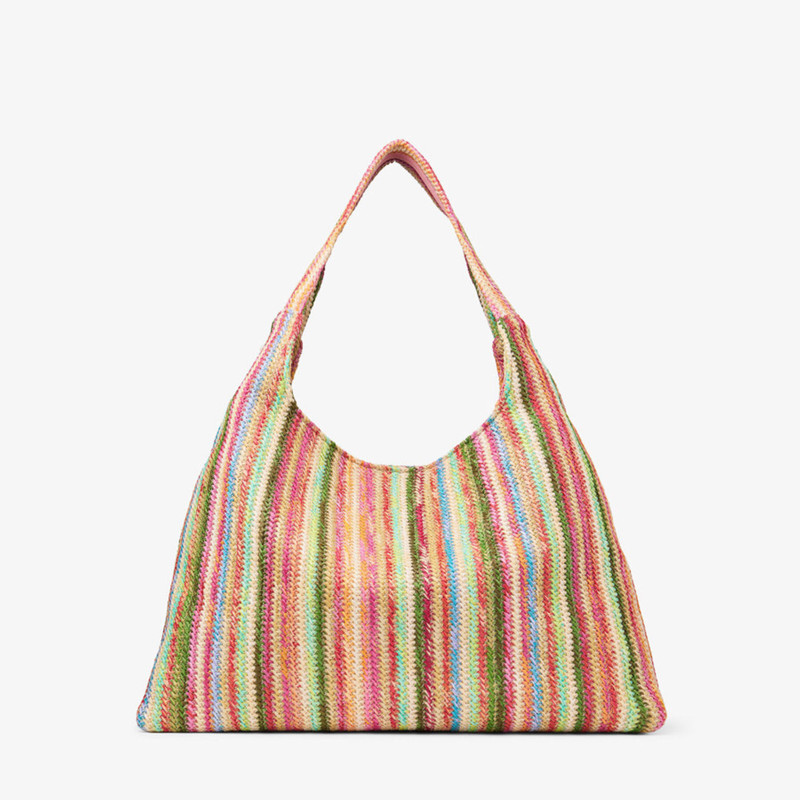 Beach Diamond Hobo L
Ecru Striped Raffia Shoulder Bag 5