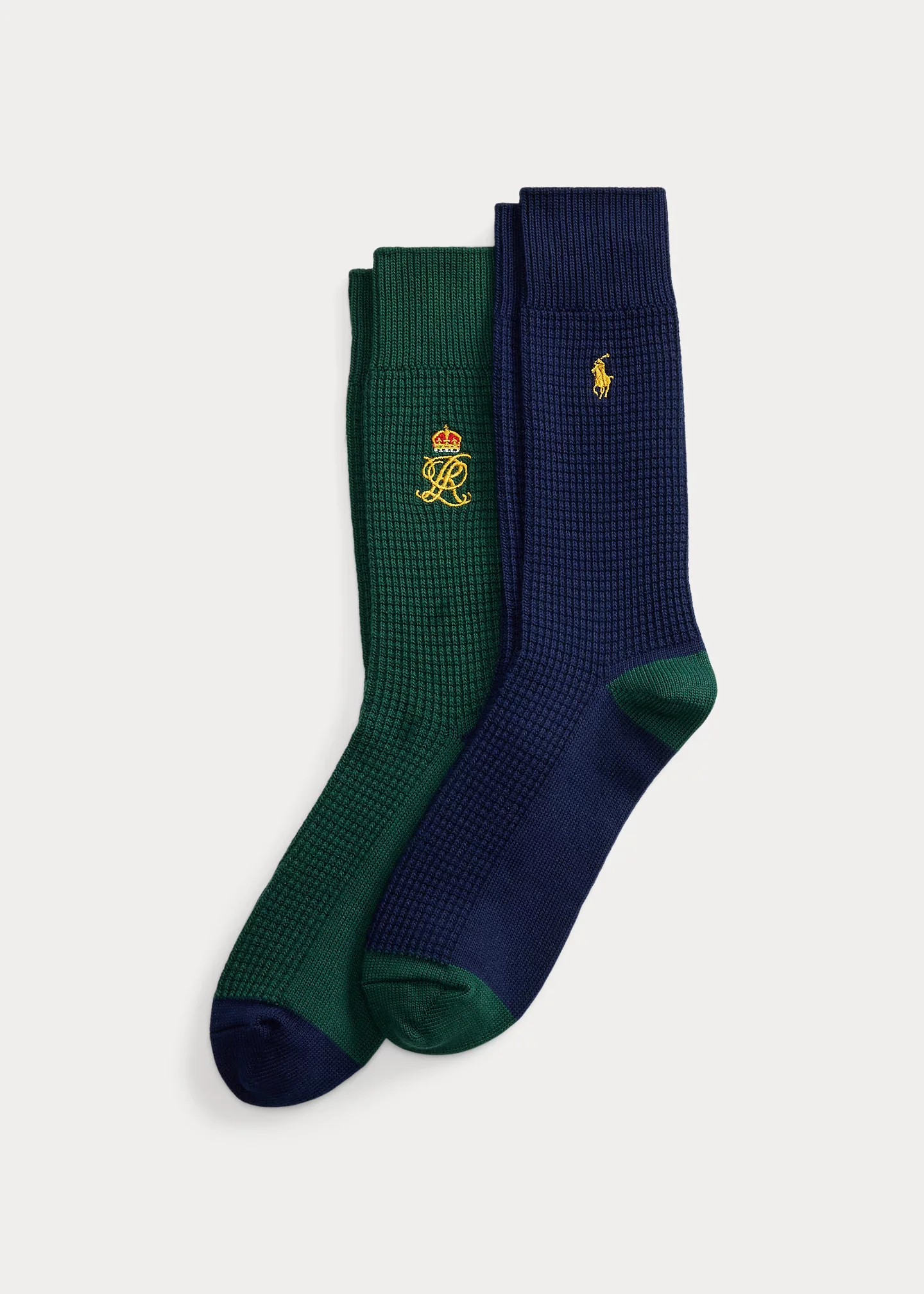 Waffle-Knit Cotton-Blend Sock 2-Pack - 1