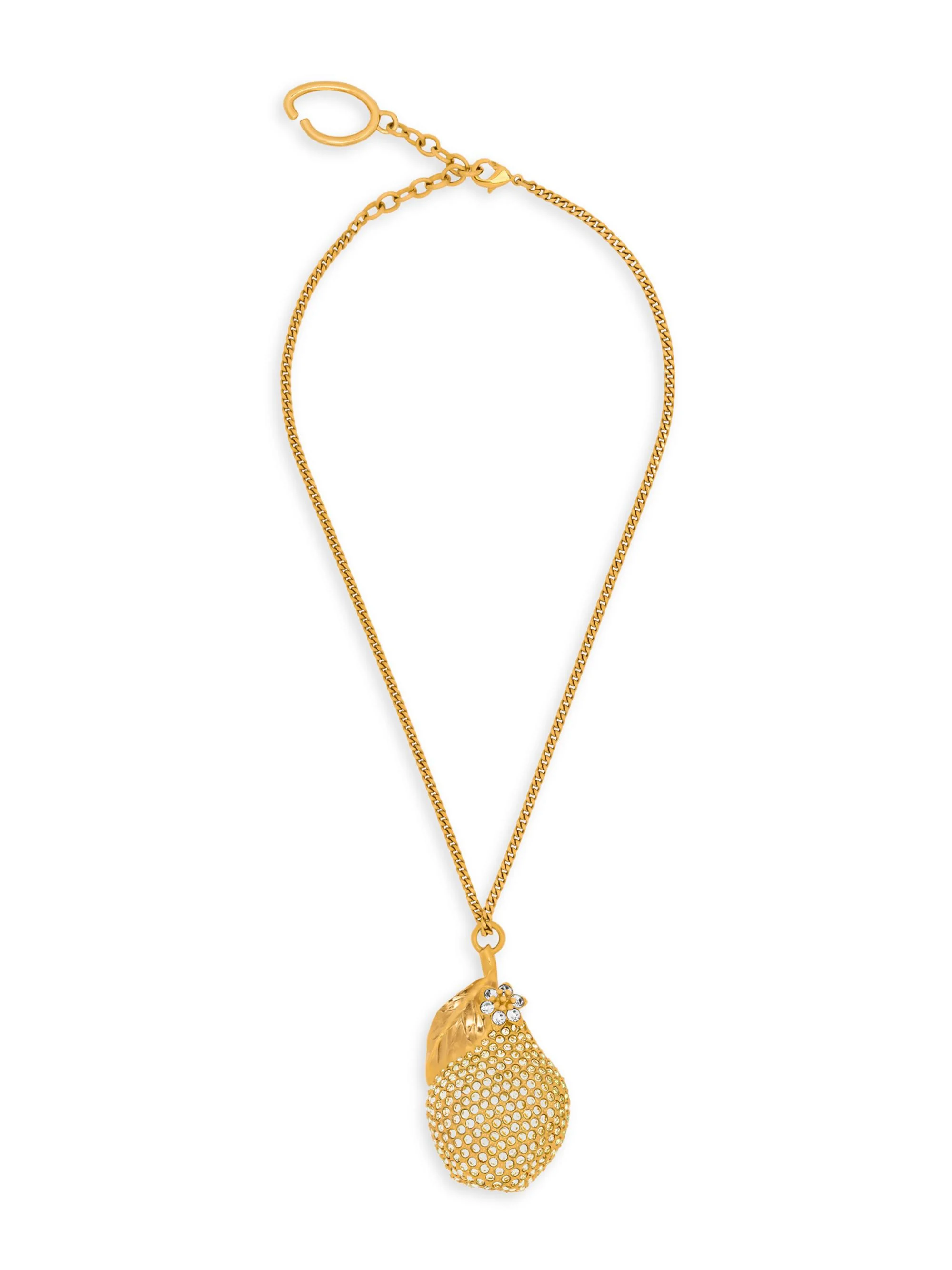 Women's Pavé Pear 24K-Gold-Plated & Glass Crystal Pendant Necklace - Green - 1