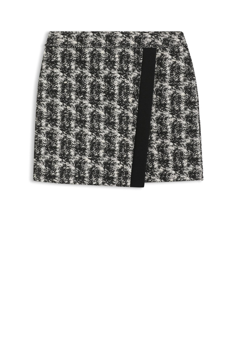 MINI SKIRT IN PATTERNED FEATHER TWEED 1