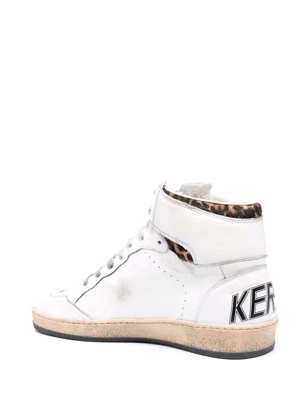 logo-print high-top leather sneakers - 3