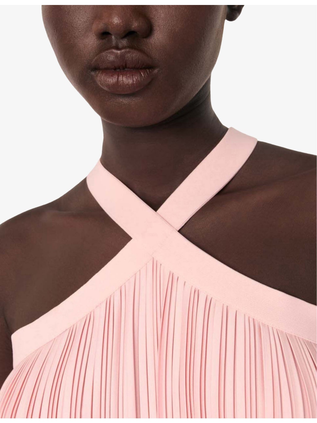 Pleated Cut-Out Woven Midi Dress - 5