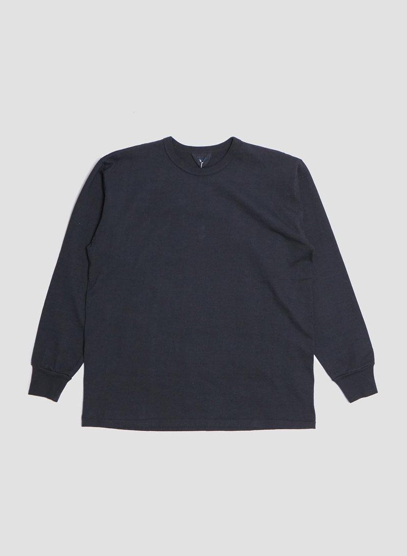 Allevol Heavy Duty Crew Neck Long Sleeve T-Shirt in Black 1