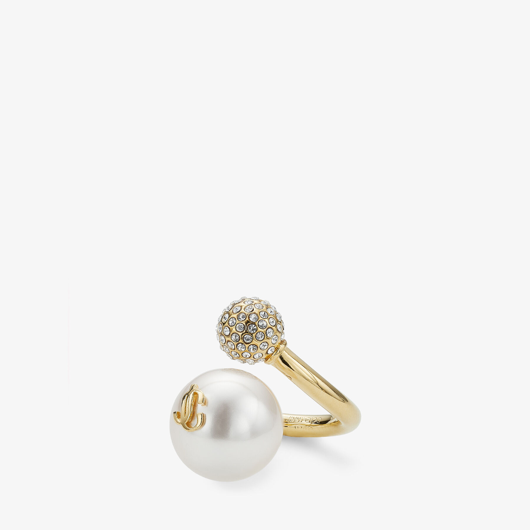 Auri Ring
Gold-Finish Metal Pearl and Crystal Ring - 3