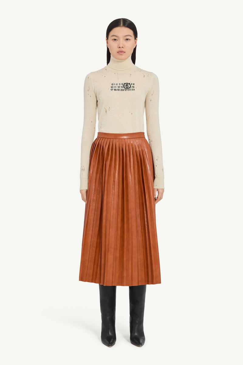 MM6 Maison Margiela Faux leather midi skirt outlook