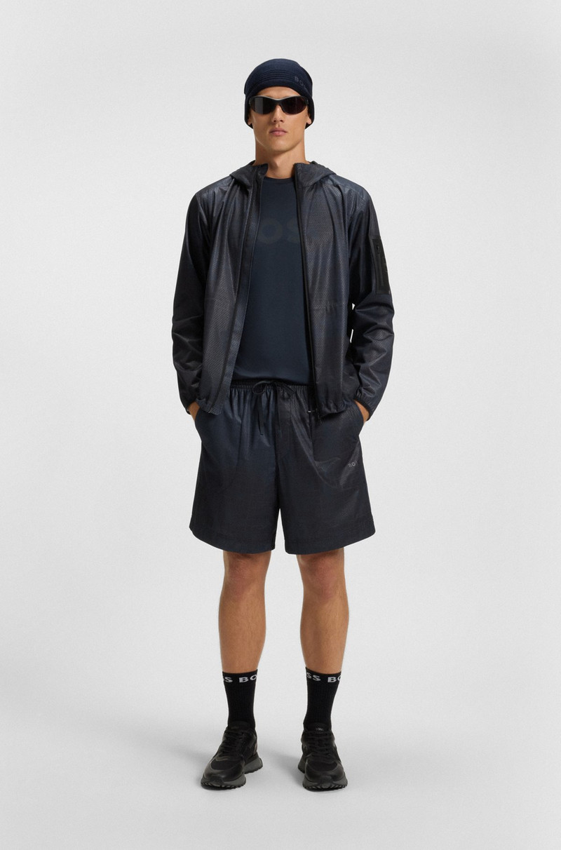 BOSS HOODED PARKA JACKET WITH ALL-OVER PRINT outlook