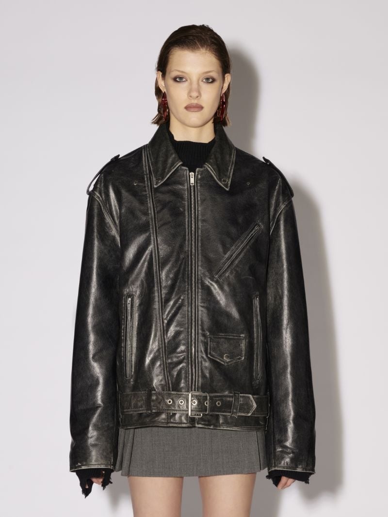 PRINTED LEATHER RIDER JACKET - 5