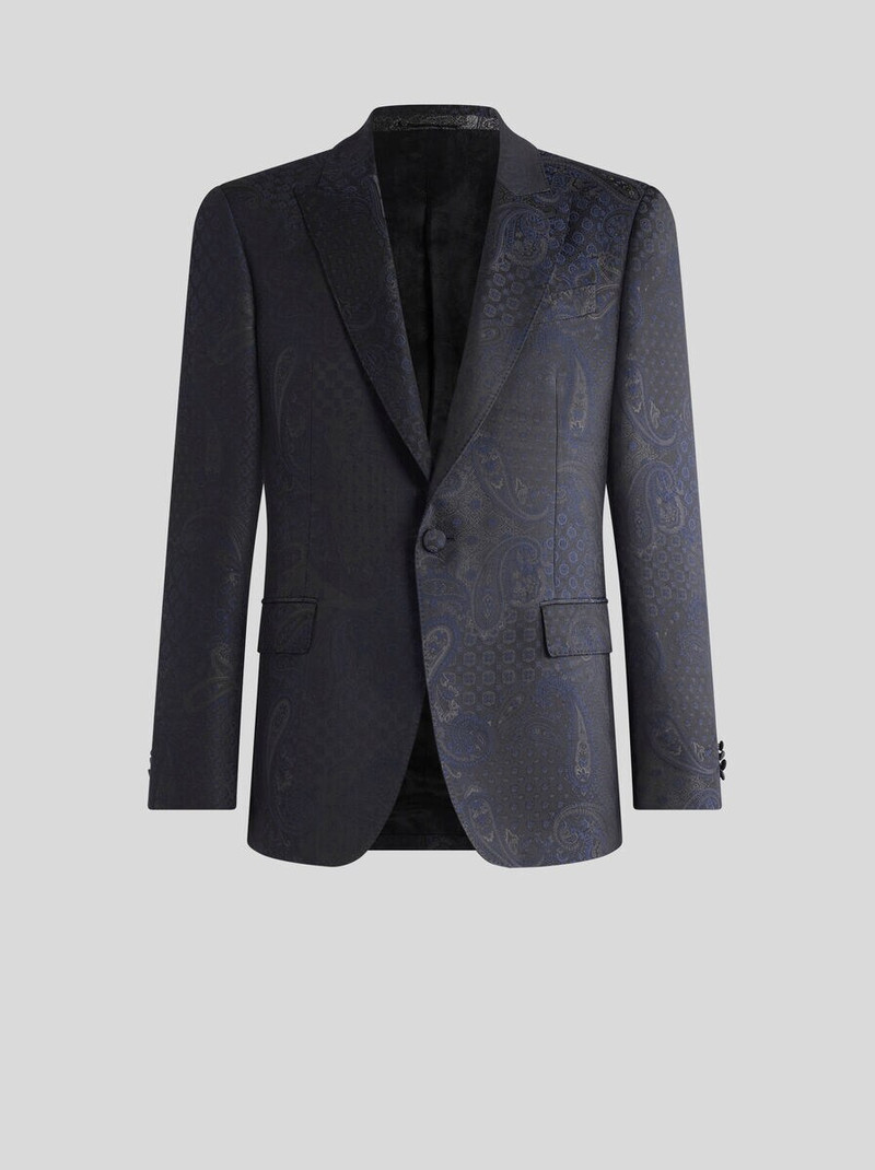 SINGLE-BREASTED COTTON-BLEND JACQUARD JACKET WITH PAISLEY MOTIF 1