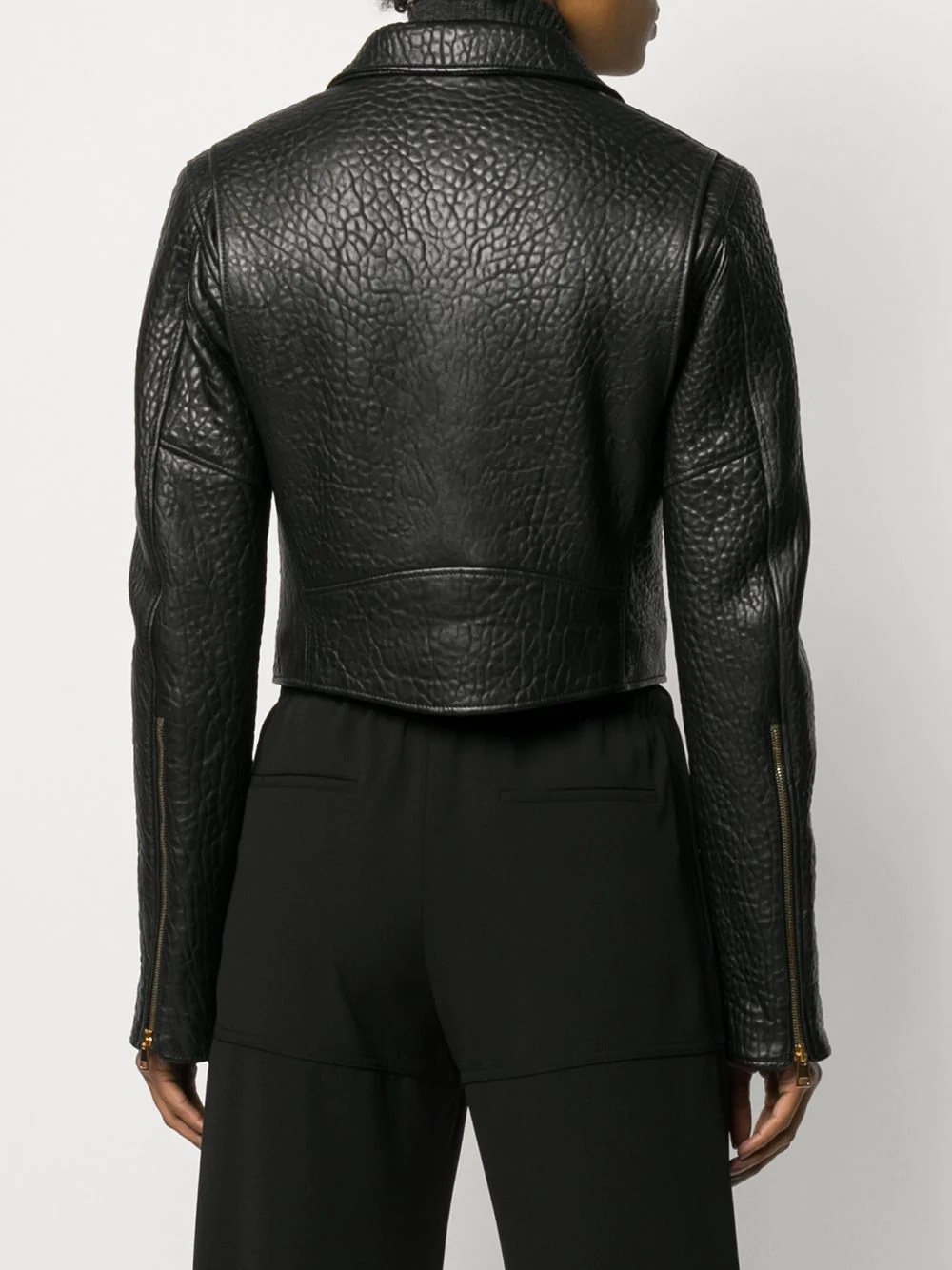 cropped biker jacket - 4