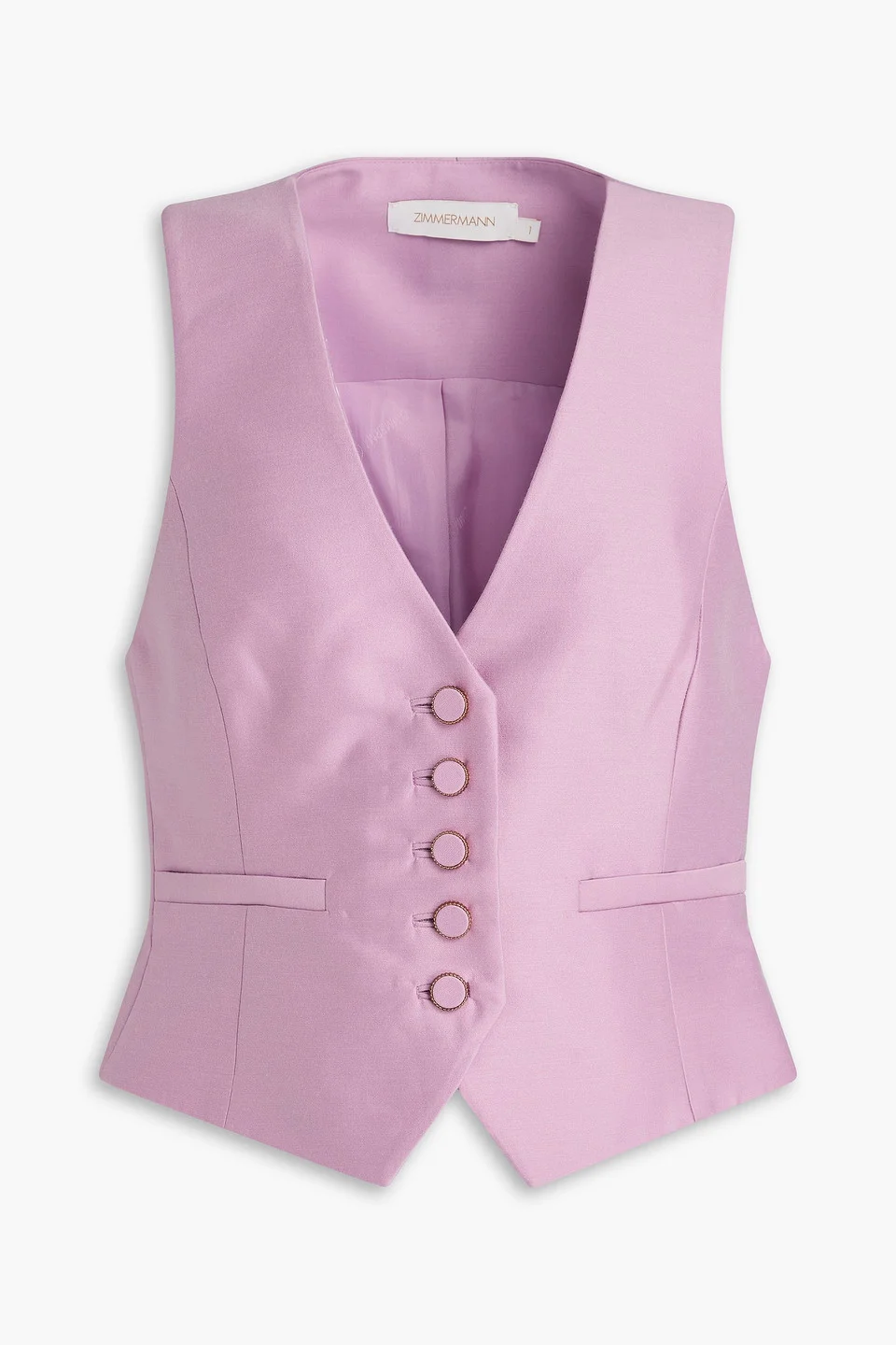 Wool and silk-blend shantung vest - 1