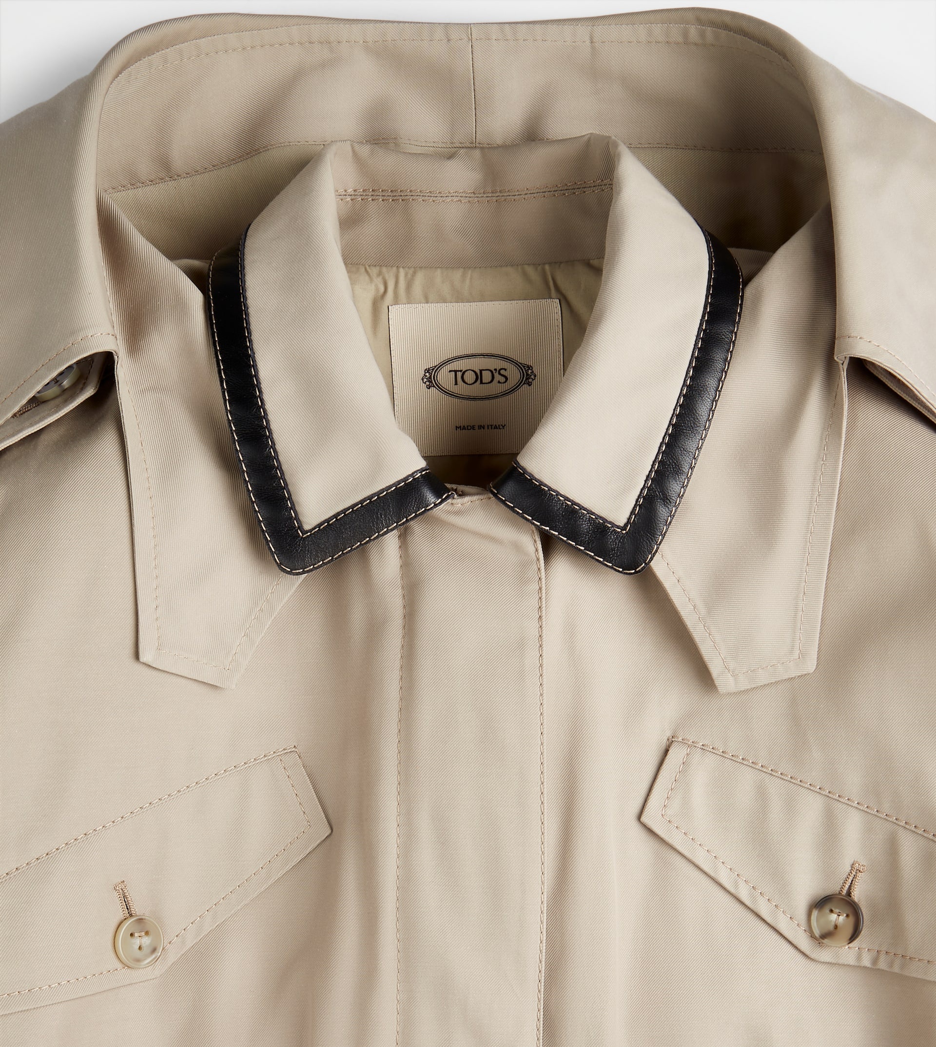 SAFARI JACKET WITH LEATHER INSERTS - BEIGE - 3