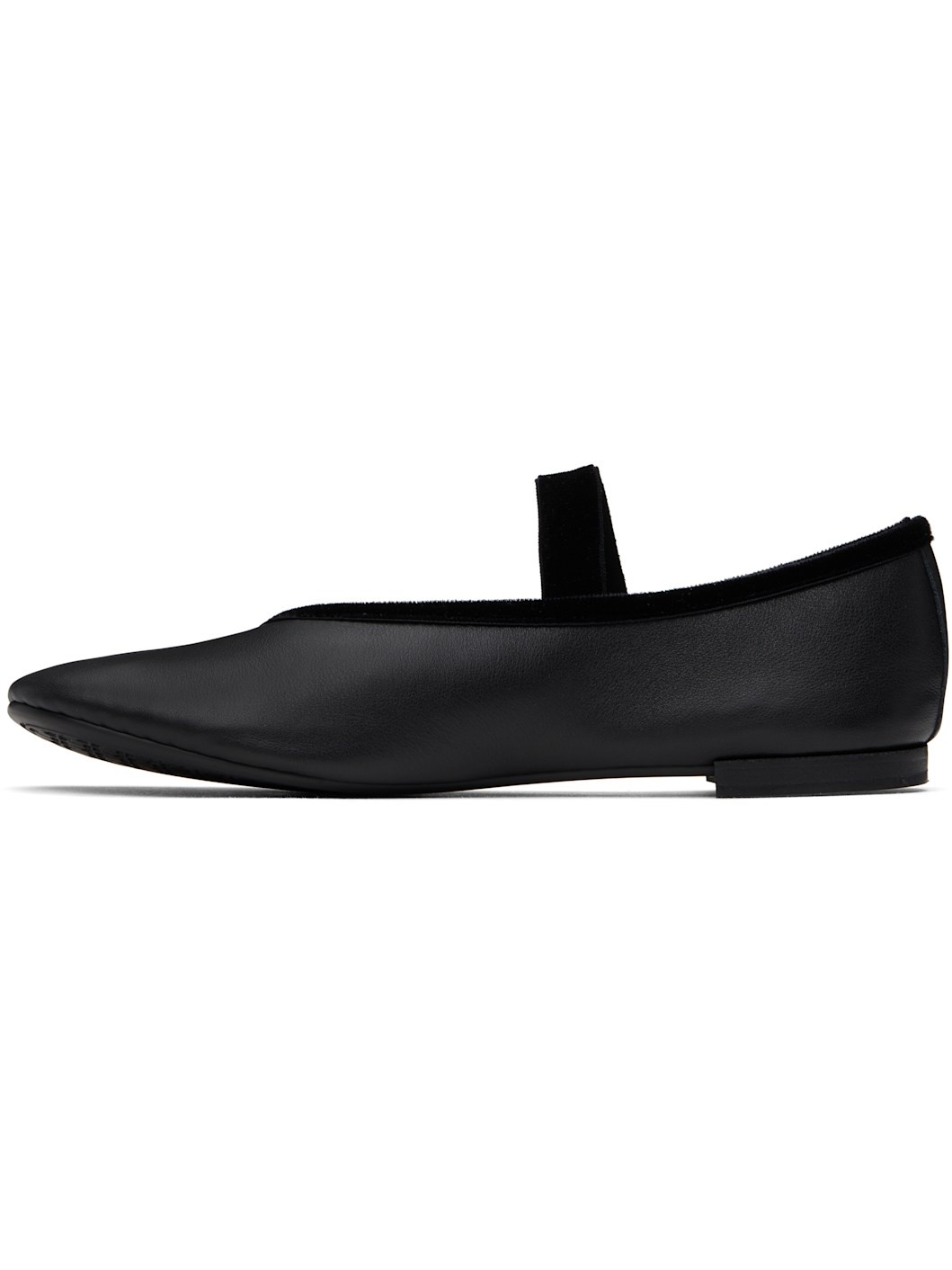 Black Lilouh Rubber Sole Mary Jane Ballerina Flats - 3