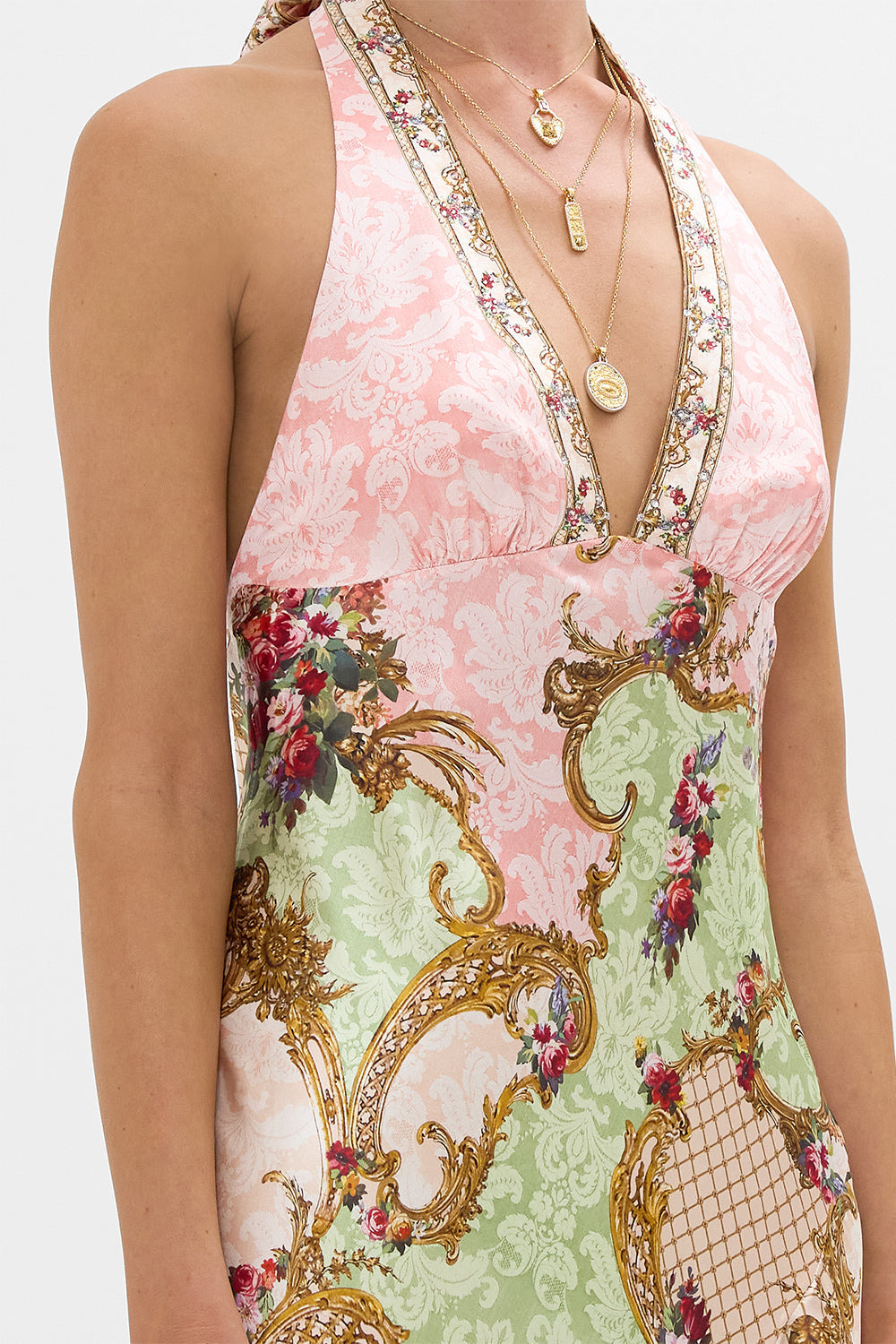 BIAS HALTER DRESS WITH RUFFLE HEM - 6