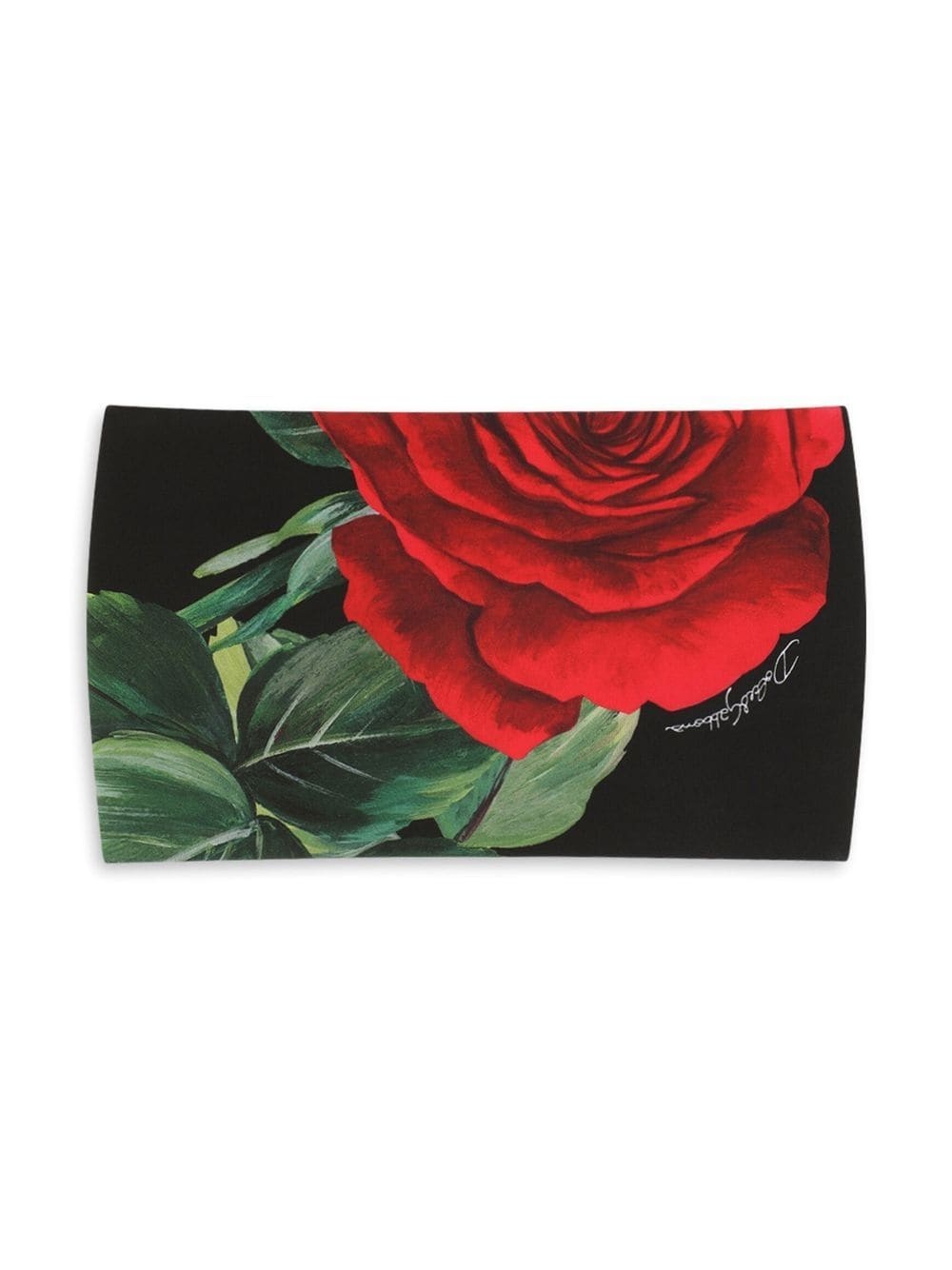 rose-print logo-plaque headband - 2