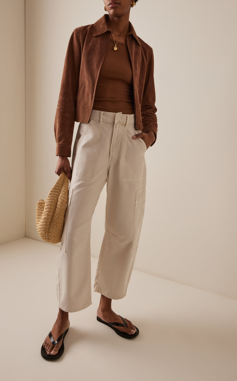 Citizens of Humanity Marcelle Low-Rise Curved Cargo Pants ivory outlook