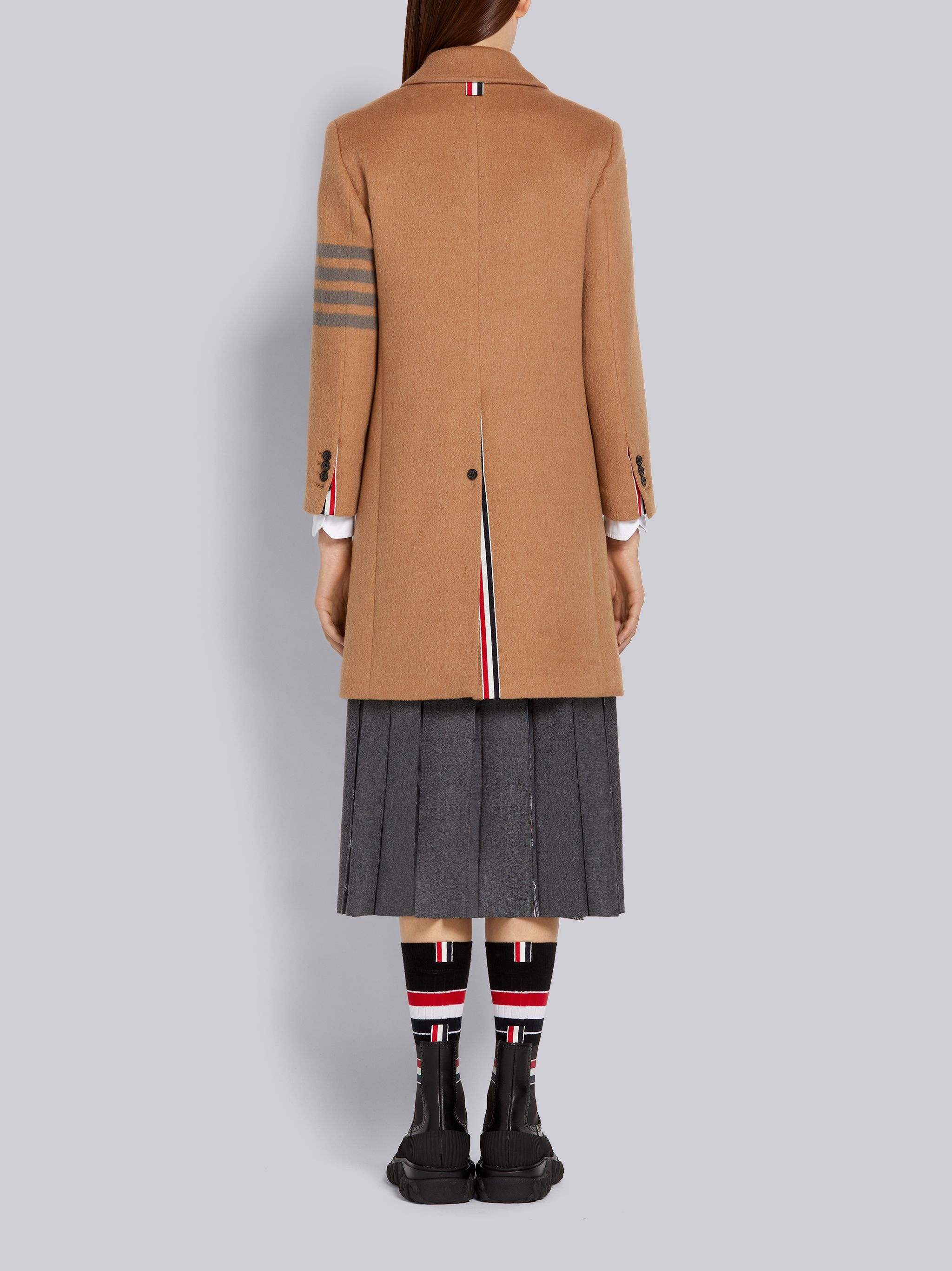 Coat Weight Camel Hair Engineered 4-Bar Narrow Shoulder Bal Collar Classic Overcoat - 3